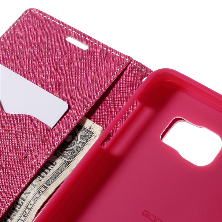 MERCURY Goospery Leather Wallet Cover for Samsung Galaxy Note 5 with Stand - Pink-7