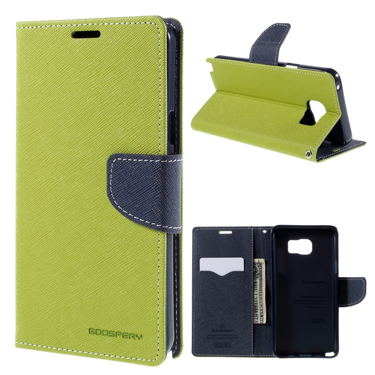 MERCURY Goospery Leather Wallet Cover for Samsung Galaxy Note 5 with Stand - Green-1