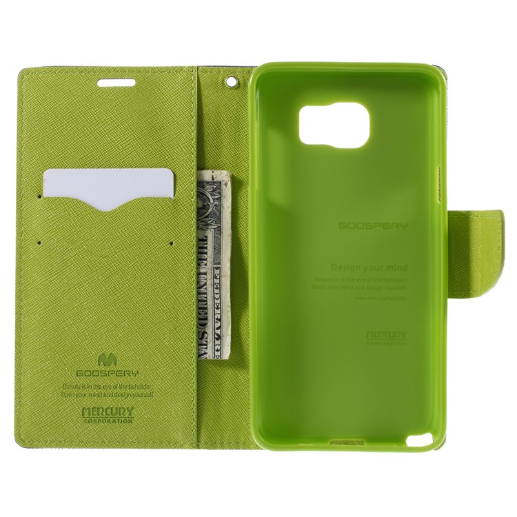 MERCURY Goospery Leather Wallet Cover for Samsung Galaxy Note 5 with Stand - Blue-6