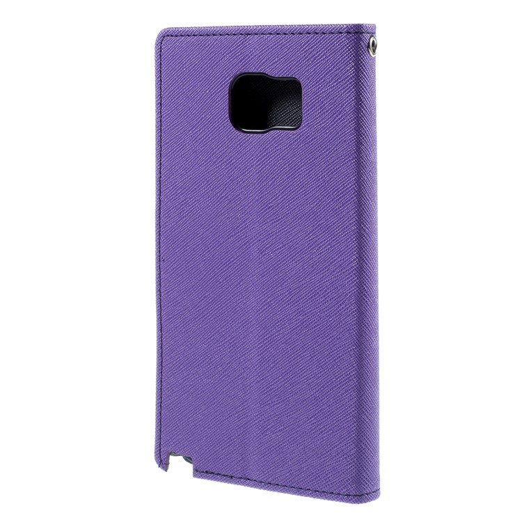 MERCURY Goospery Leather Wallet Cover for Samsung Galaxy Note 5 with Stand - Purple-2