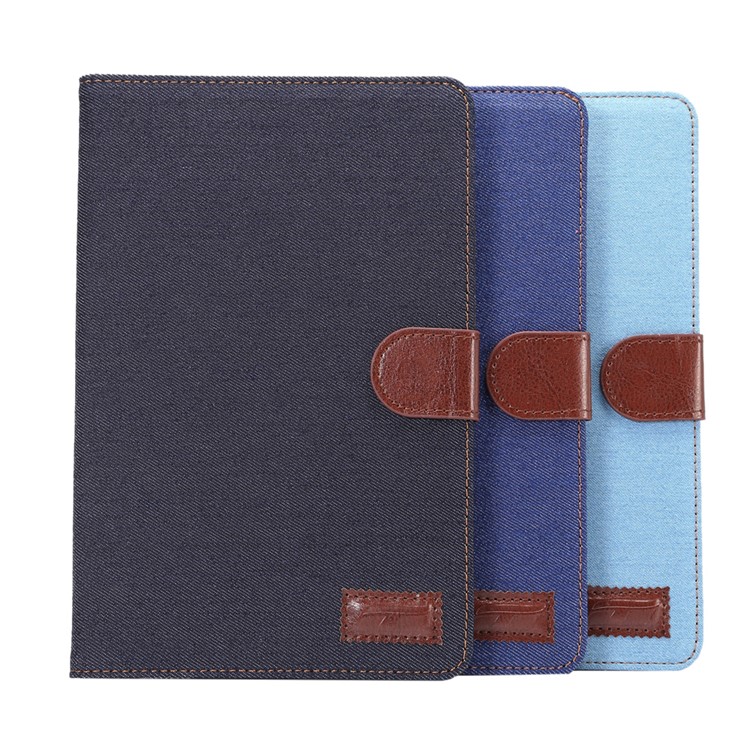 Jeans Cloth Leather Wallet Stand Cover for Samsung Galaxy Tab E 9.6 T560 - Dark Blue-8