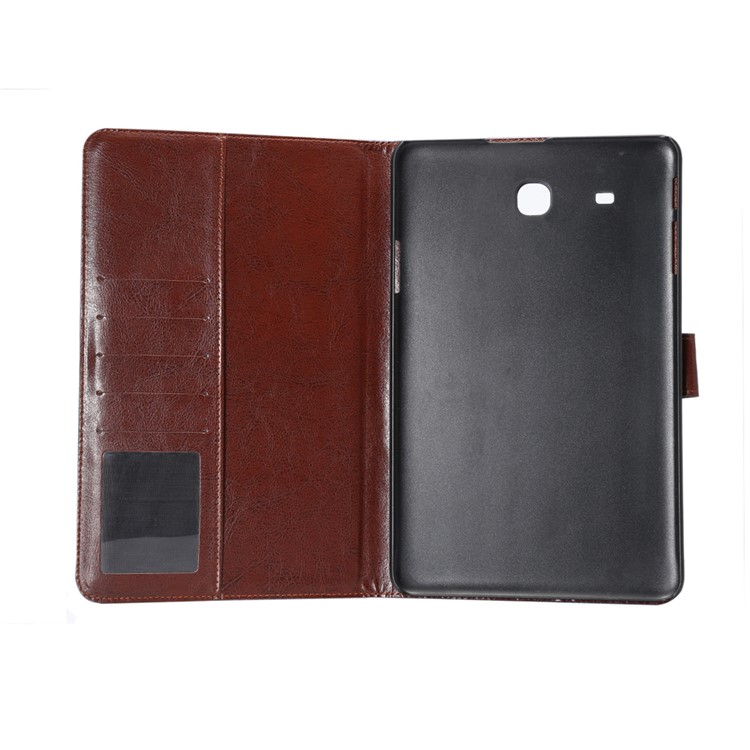 Flowers Leather Wallet Cover for Samsung Galaxy Tab E 9.6 T560 with Stand - White-7
