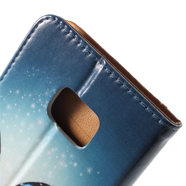 Magnetic Wallet Leather Protective Case for Samsung Galaxy S6 edge Plus G928 - Blue Butterfly-7