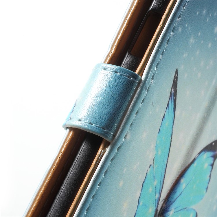 Magnetic Wallet Leather Protective Case for Samsung Galaxy S6 edge Plus G928 - Blue Butterfly-8