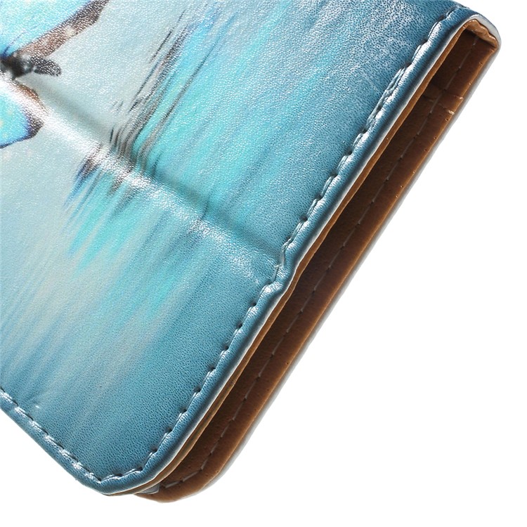 Magnetic Wallet Leather Protective Case for Samsung Galaxy S6 edge Plus G928 - Blue Butterfly-9