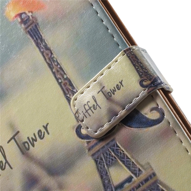 Wallet Leather Phone Stand Cover for Samsung Galaxy S6 edge Plus G928 - Eiffel Tower-8