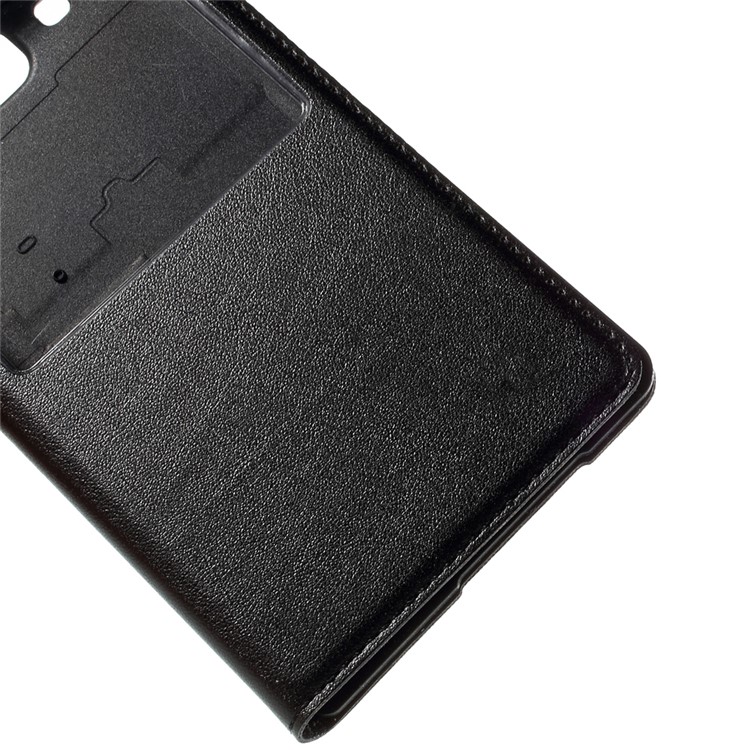 View Window Leather Battery Housing Case for Samsung Galaxy J5 SM-J500F - Black-4
