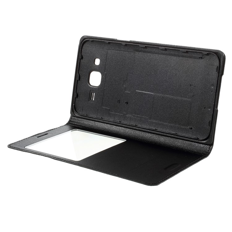 View Window Leather Battery Housing Case for Samsung Galaxy J5 SM-J500F - Black-8