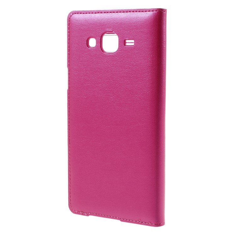 View Window Leather Flip Battery Housing Shell for Samsung Galaxy J5 SM-J500F - Rose-3