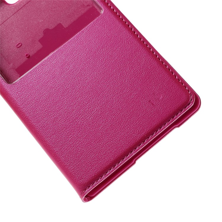 View Window Leather Flip Battery Housing Shell for Samsung Galaxy J5 SM-J500F - Rose-4