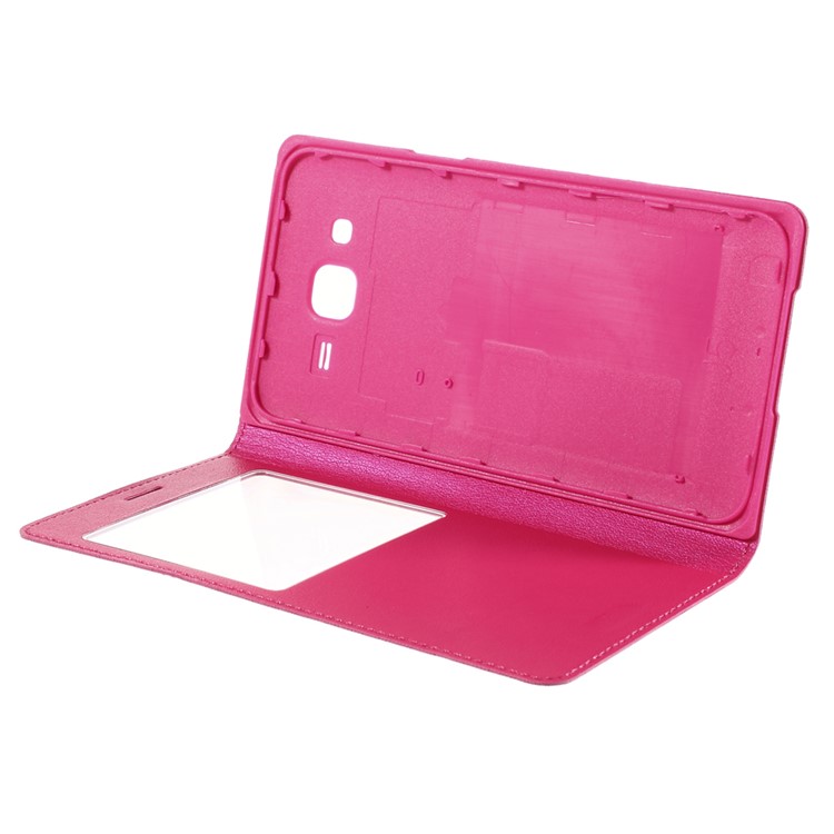 View Window Leather Flip Battery Housing Shell for Samsung Galaxy J5 SM-J500F - Rose-7