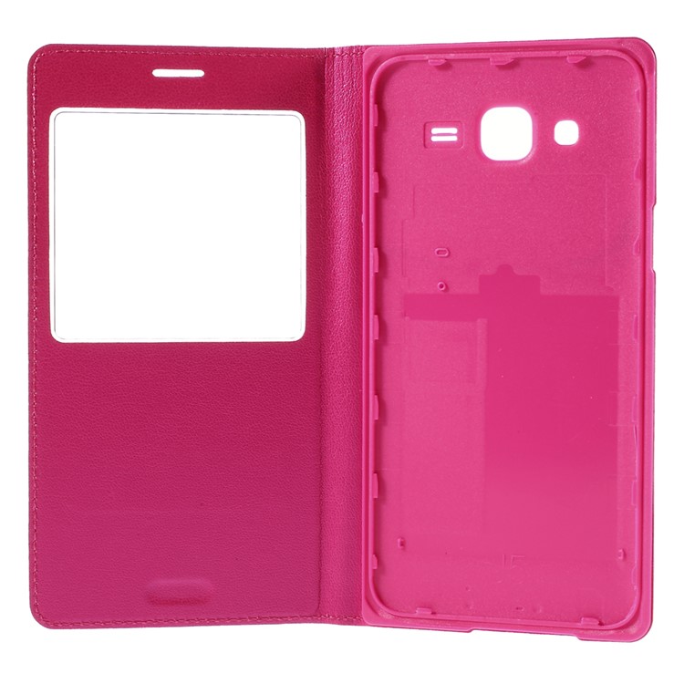 View Window Leather Flip Battery Housing Shell for Samsung Galaxy J5 SM-J500F - Rose-8