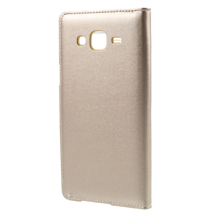 View Window Leather Flip Battery Housing Cover for Samsung Galaxy J5 SM-J500F - Champagne-3
