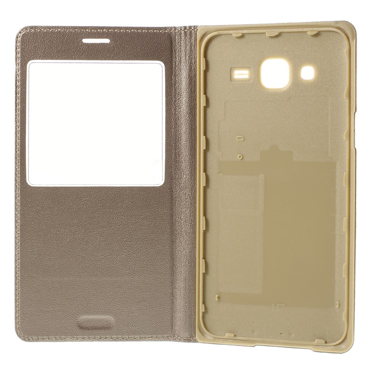 View Window Leather Flip Battery Housing Cover for Samsung Galaxy J5 SM-J500F - Champagne-7