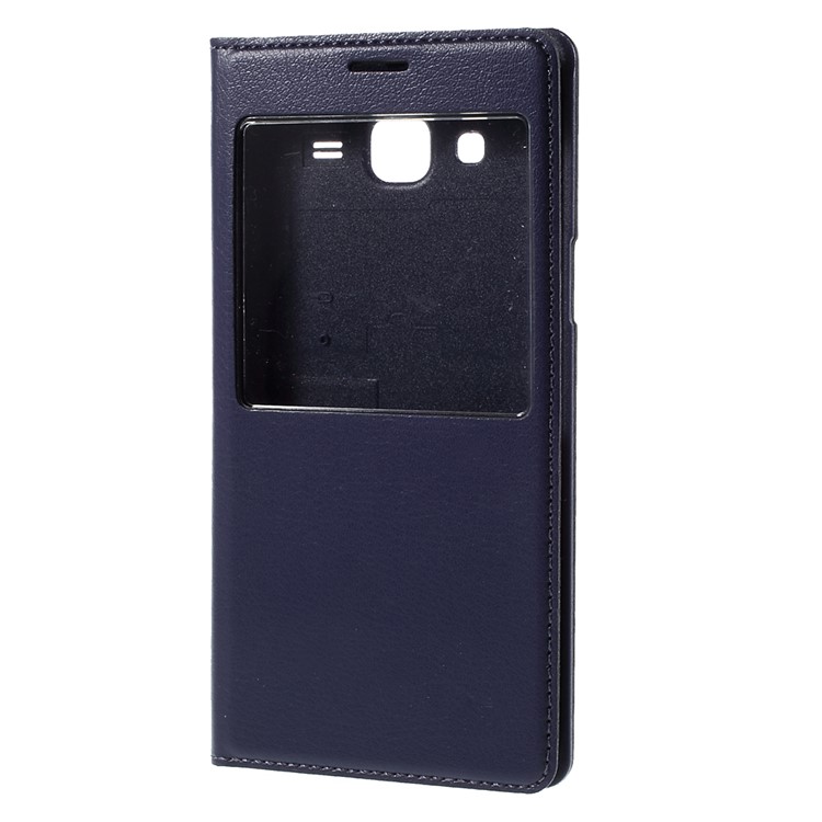 View Window for Samsung Galaxy J5 SM-J500F Leather Flip Battery Housing Cover - Blue-2