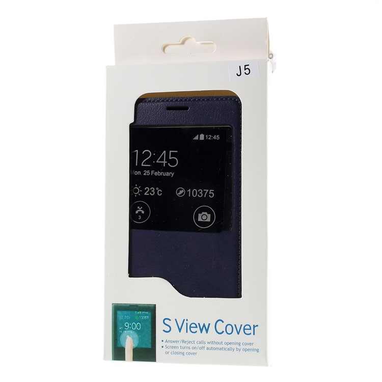View Window for Samsung Galaxy J5 SM-J500F Leather Flip Battery Housing Cover - Blue-8
