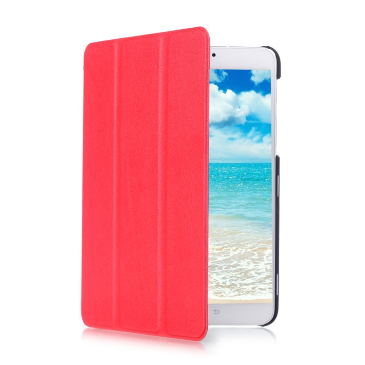 Lychee Tri-fold Smart Leather Tablet Case for Samsung Galaxy Tab S2 8.0 T715 T710 - Red-3