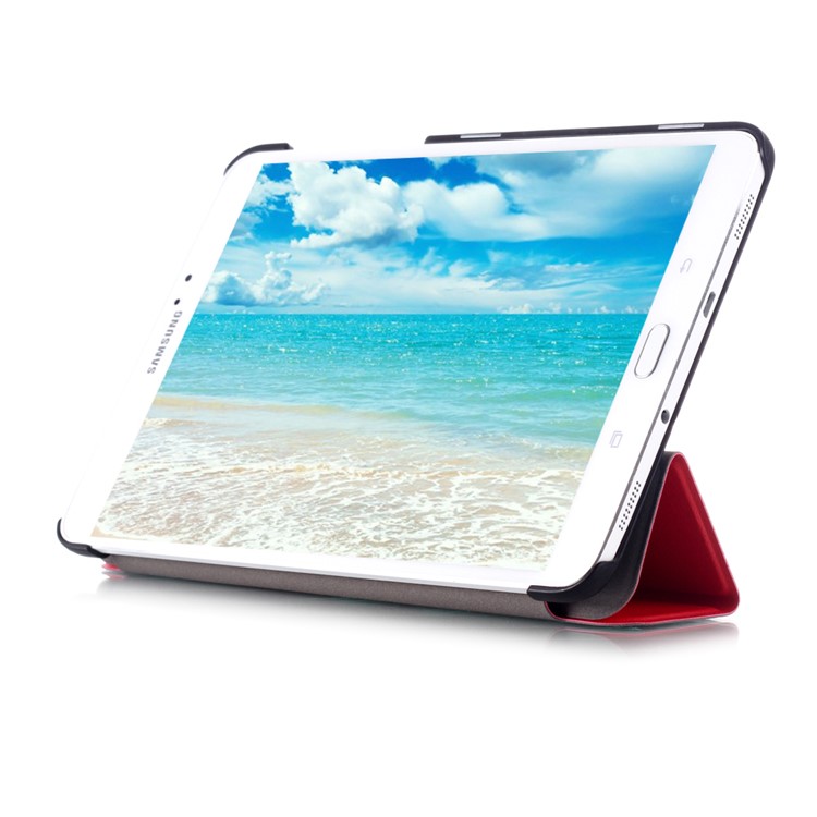 Lychee Tri-fold Smart Leather Tablet Case for Samsung Galaxy Tab S2 8.0 T715 T710 - Red-5