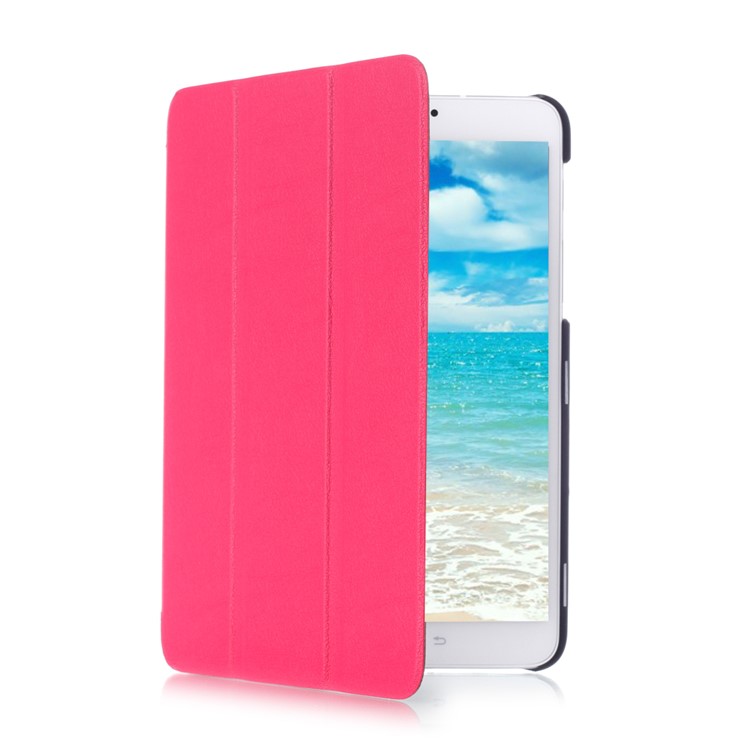 Lychee Tri-fold Stand Smart Leather Cover for Samsung Galaxy Tab S2 8.0 T715 T710 - Rose-3