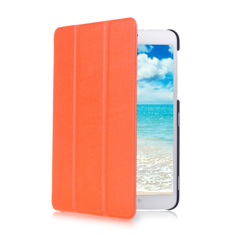 Lychee Tri-fold Stand Leather Smart Case for Samsung Galaxy Tab S2 8.0 T715 T710 - Orange-3