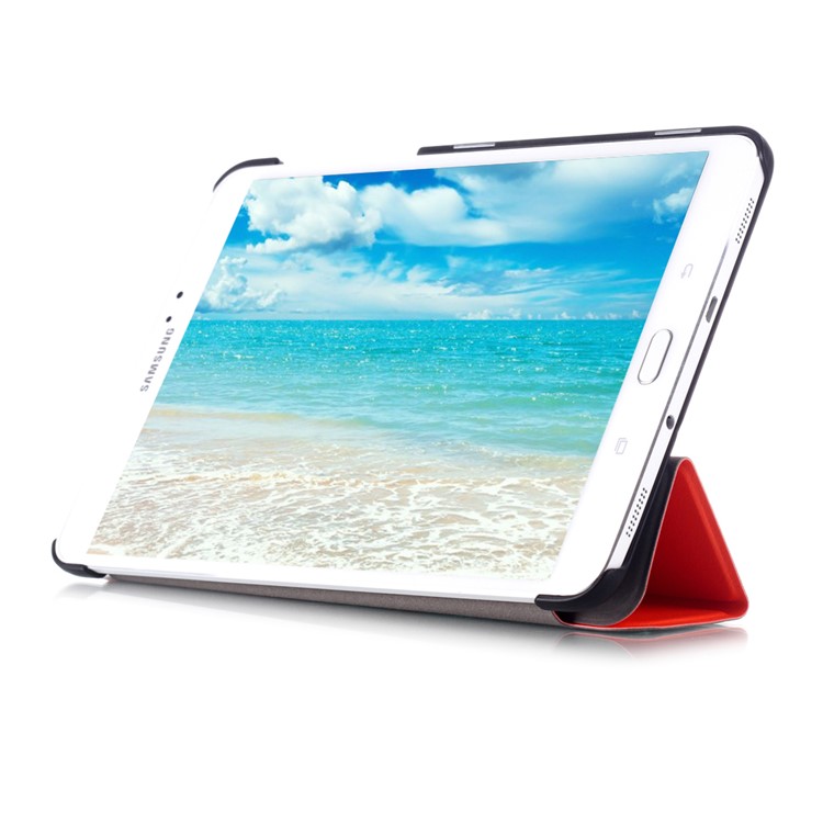 Lychee Tri-fold Stand Leather Smart Case for Samsung Galaxy Tab S2 8.0 T715 T710 - Orange-5