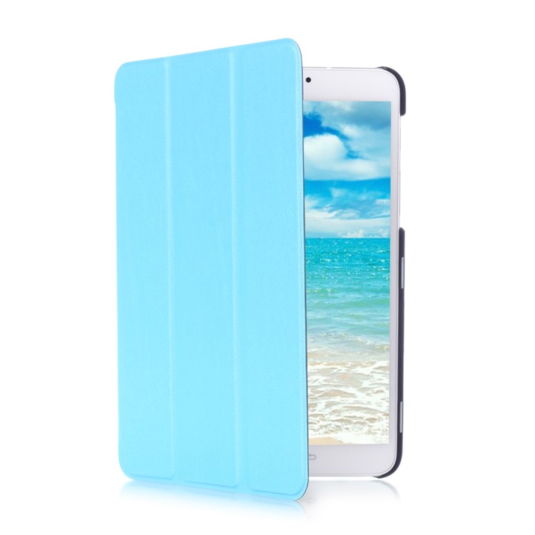 Lychee Tri-fold Smart Leather Tablet Shell for Samsung Galaxy Tab S2 8.0 T715 T710 - Baby Blue-3