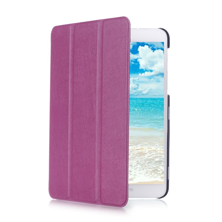 Tri-fold Smart Leather Stand Case Cover for Samsung Galaxy Tab S2 8.0 T715 T710 - Purple-3