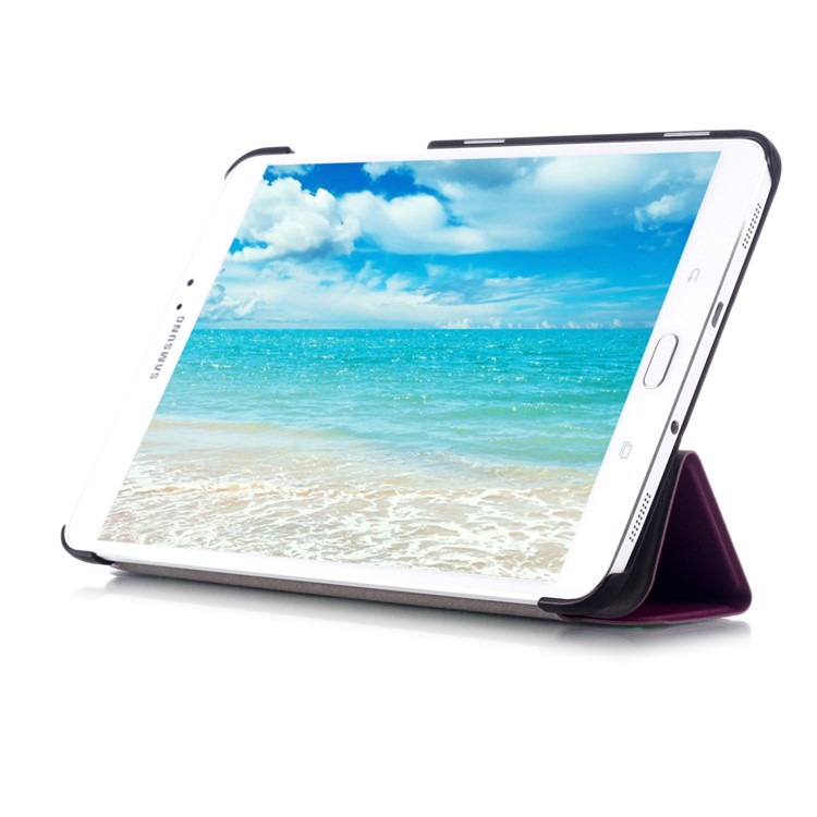Tri-fold Smart Leather Stand Case Cover for Samsung Galaxy Tab S2 8.0 T715 T710 - Purple-5