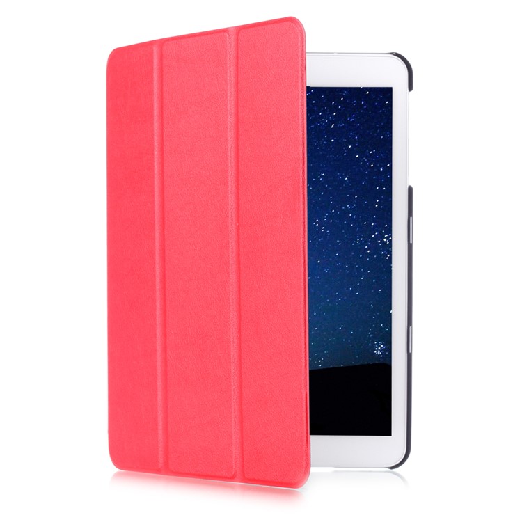 Tri-fold Stand Smart Leather Cover for Samsung Galaxy Tab S2 9.7 T810 T815 Lychee Texture - Red-3