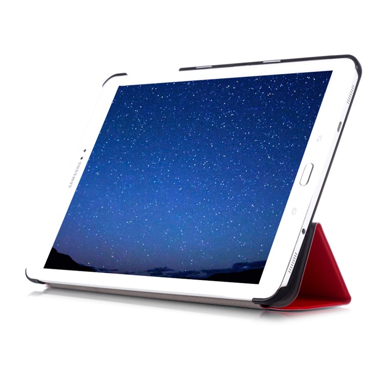 Tri-fold Stand Smart Leather Cover for Samsung Galaxy Tab S2 9.7 T810 T815 Lychee Texture - Red-5