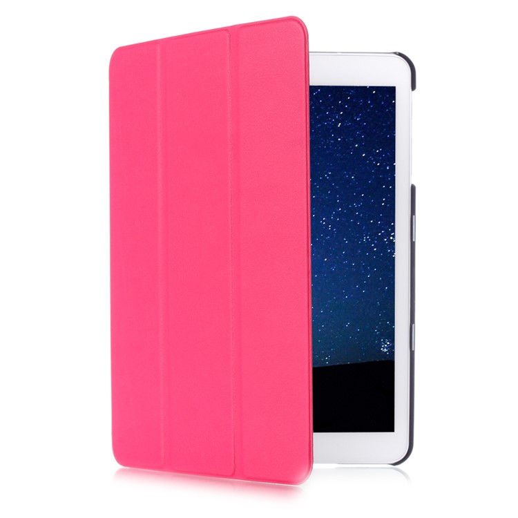 Tri-fold Stand Leather Smart Case for Samsung Galaxy Tab S2 9.7 T810 T815 Lychee Texture - Rose-3