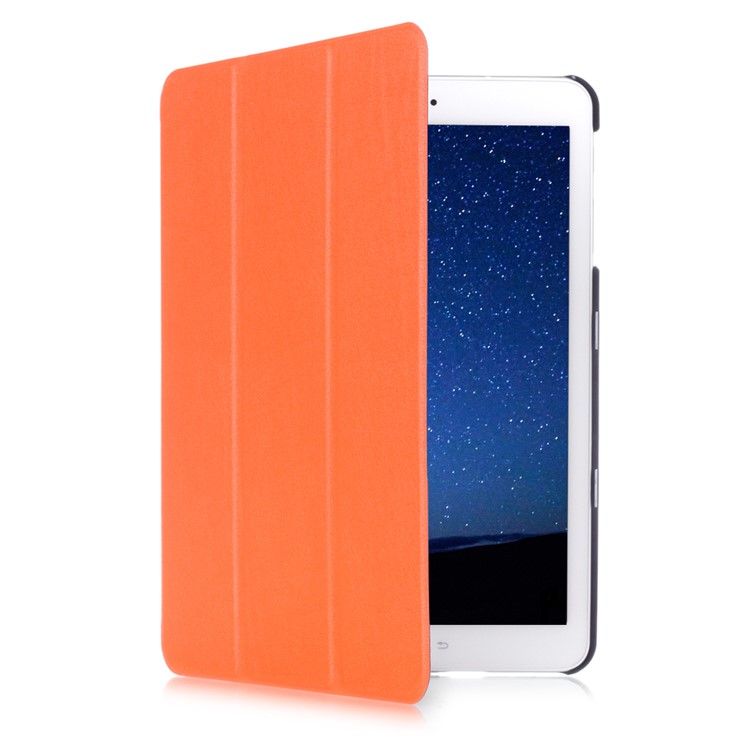 Lychee Tri-fold Stand Smart Leather Shell for Samsung Galaxy Tab S2 9.7 T810 T815 - Orange-3