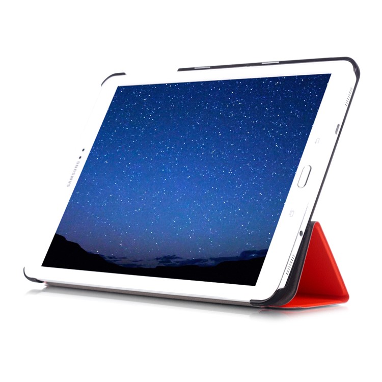 Lychee Tri-fold Stand Smart Leather Shell for Samsung Galaxy Tab S2 9.7 T810 T815 - Orange-5