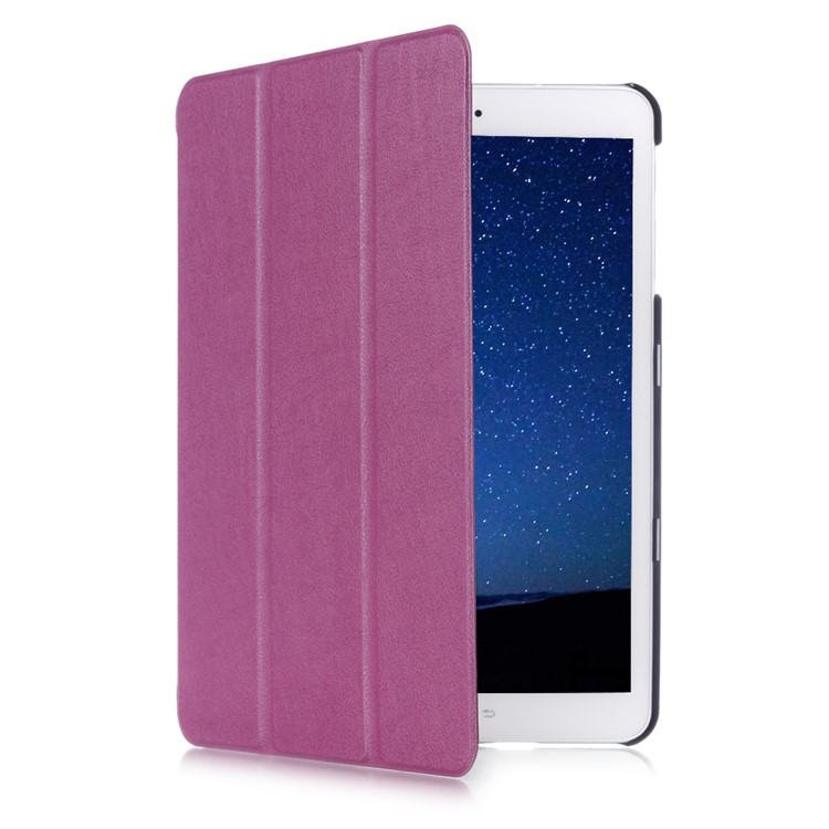 Tri-fold Leather Smart Cover for Samsung Galaxy Tab S2 9.7 T810 T815 Lychee Texture - Purple-3