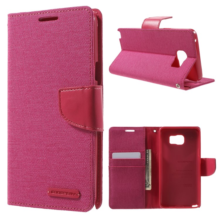 MERCURY GOOSPERY Canvas Leather Shell for Samsung Galaxy Note 5 - Rose-1