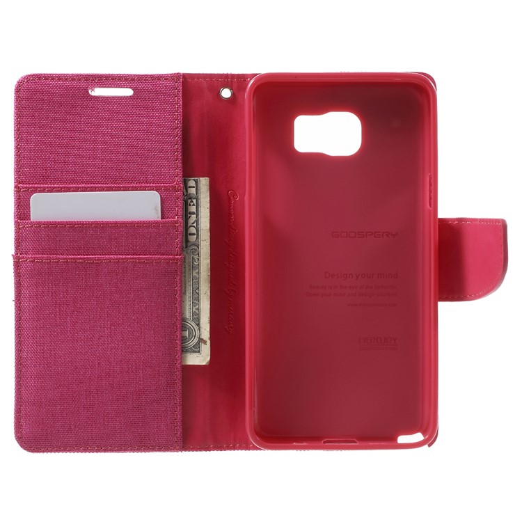 MERCURY GOOSPERY Canvas Leather Shell for Samsung Galaxy Note 5 - Rose-4