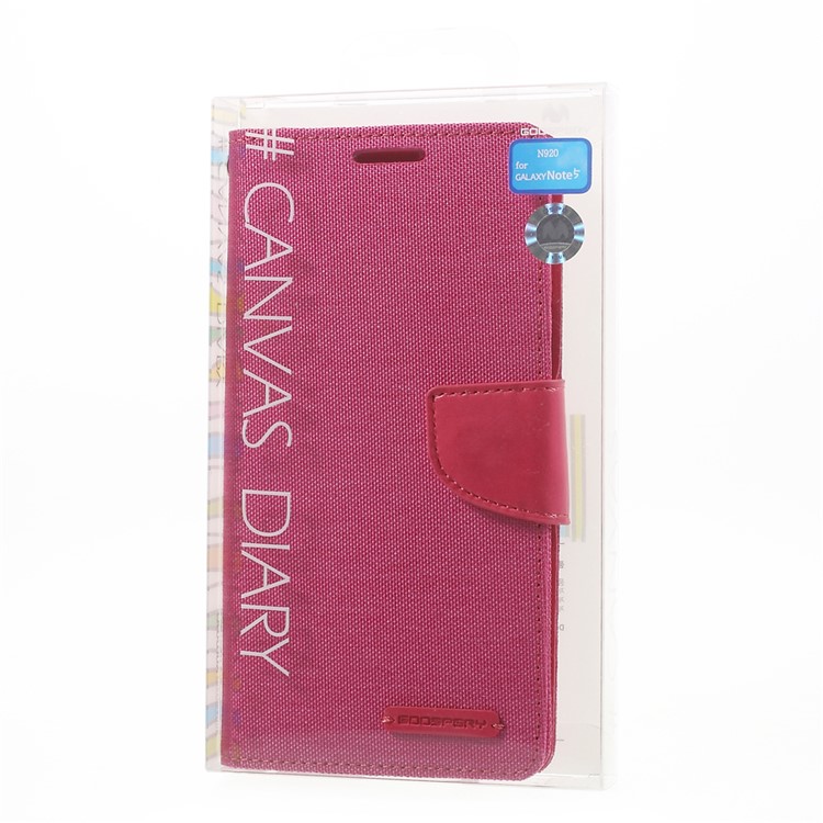 MERCURY GOOSPERY Canvas Leather Shell for Samsung Galaxy Note 5 - Rose-9