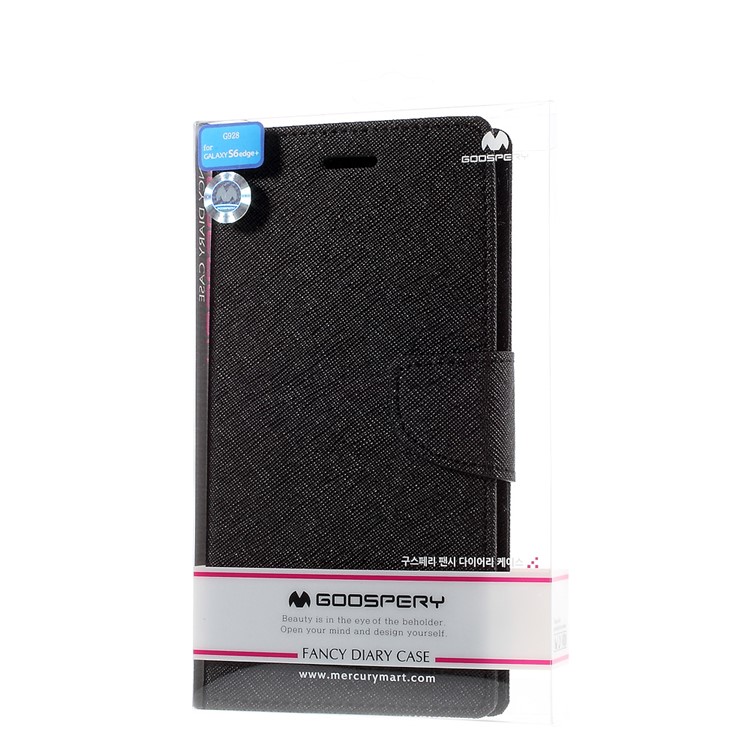 MERCURY Goospery Leather Wallet Case for Samsung Galaxy S6 edge Plus G928 with Stand - Black-10