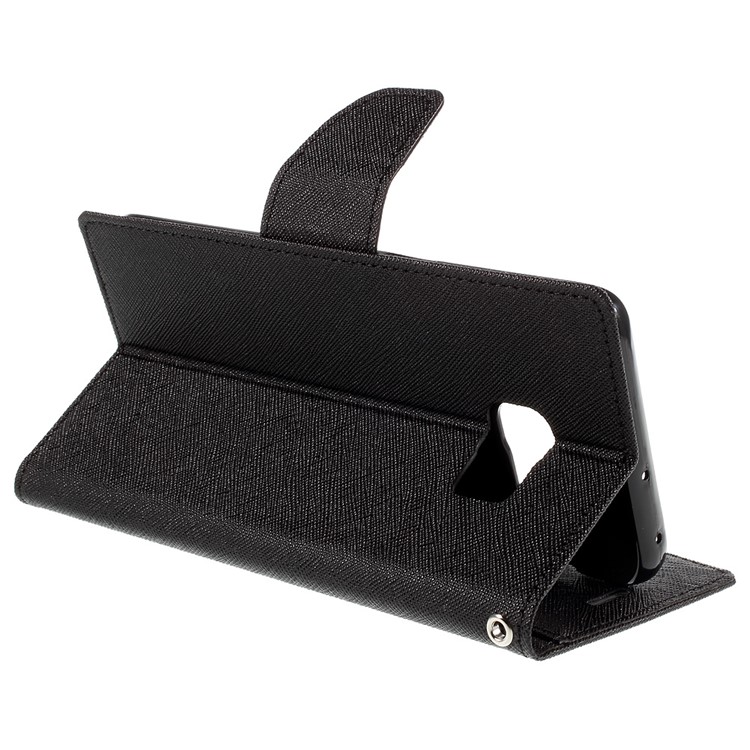MERCURY Goospery Leather Wallet Case for Samsung Galaxy S6 edge Plus G928 with Stand - Black-5