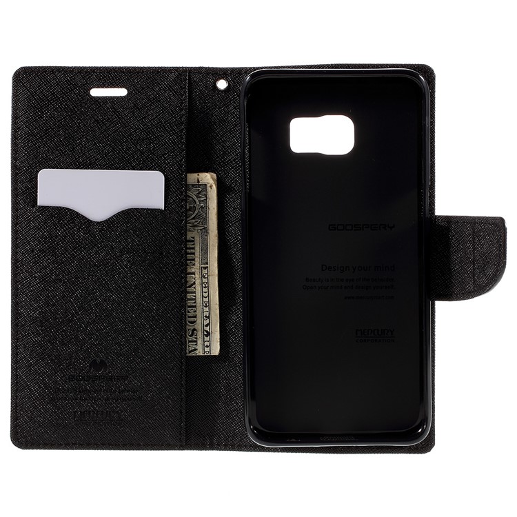 MERCURY Goospery Leather Wallet Case for Samsung Galaxy S6 edge Plus G928 with Stand - Black-6