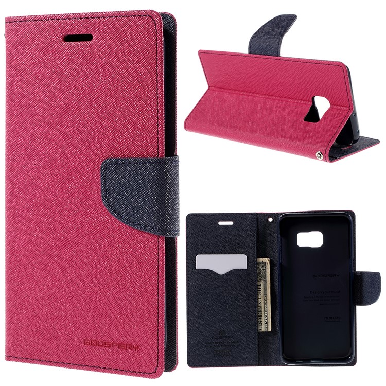 MERCURY Goospery for Samsung Galaxy S6 edge Plus G928 Wallet Leather Phone Cover - Rose-1