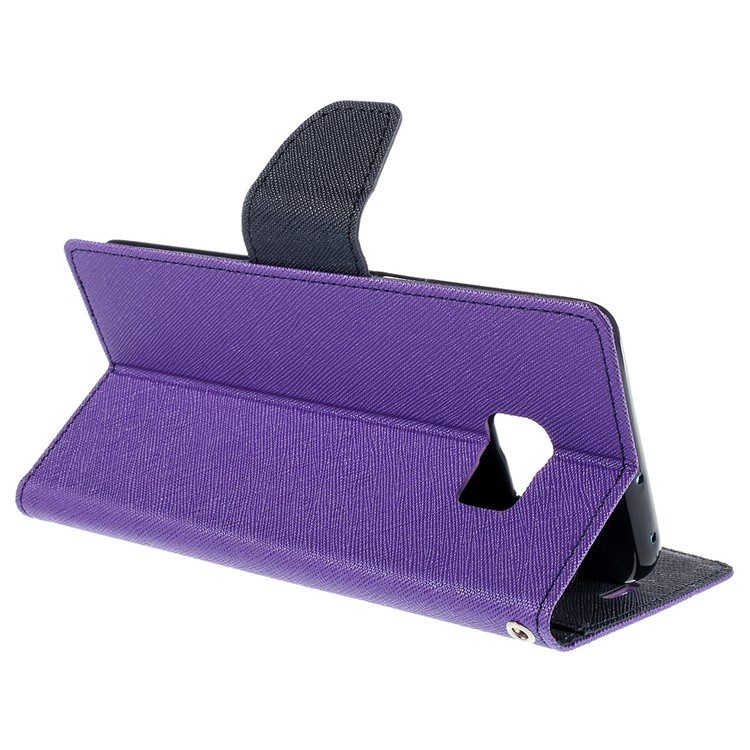 MERCURY Goospery Wallet Leather Cover for Samsung Galaxy S6 edge Plus G928 - Purple-5