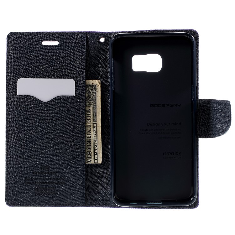 MERCURY Goospery Wallet Leather Cover for Samsung Galaxy S6 edge Plus G928 - Purple-6