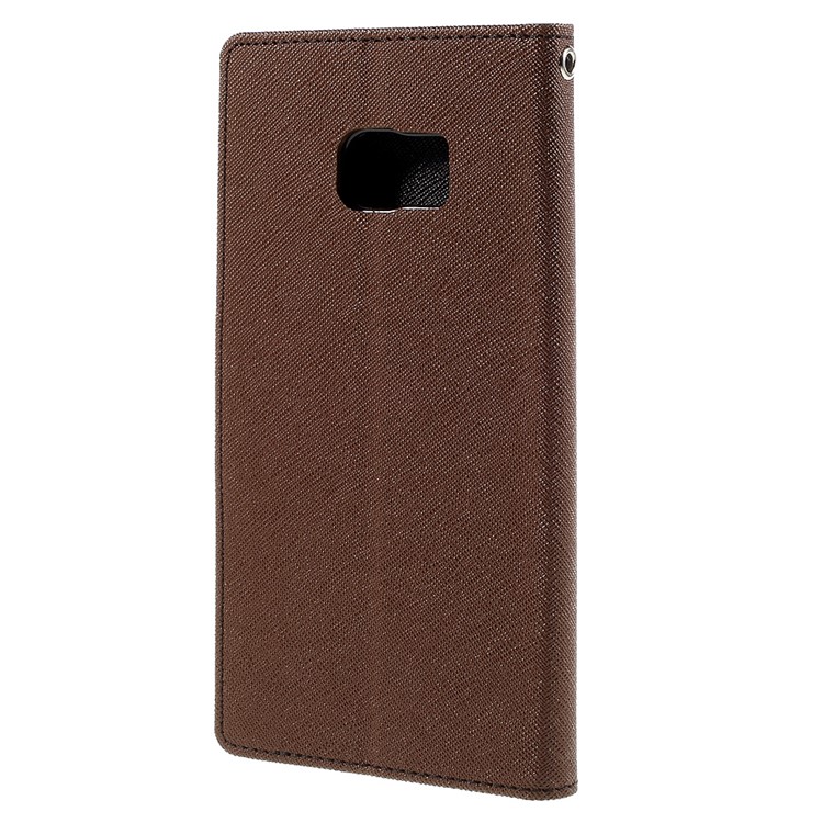 MERCURY Goospery Wallet Leather Shell for Samsung Galaxy S6 edge Plus G928 - Brown-2