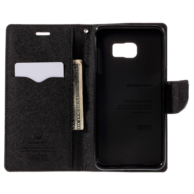 MERCURY Goospery Wallet Leather Shell for Samsung Galaxy S6 edge Plus G928 - Brown-6