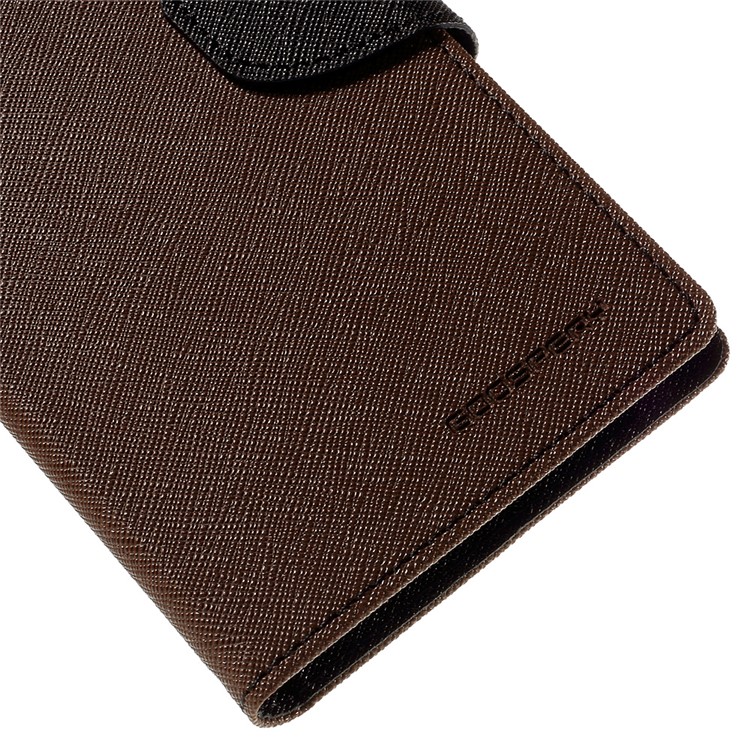 MERCURY Goospery Wallet Leather Shell for Samsung Galaxy S6 edge Plus G928 - Brown-8