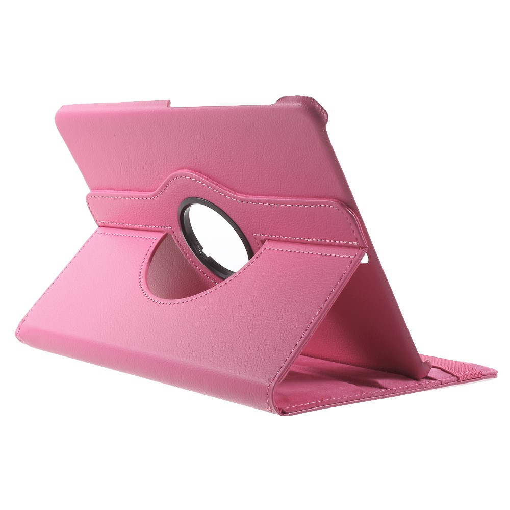 Couvercle de Boîtier en Cuir de Stand Rotatif Pour Samsung Galaxy Tab S2 9.7 T810 T815 Accessoire de Tablette de Support Multi-angles - Rose-4