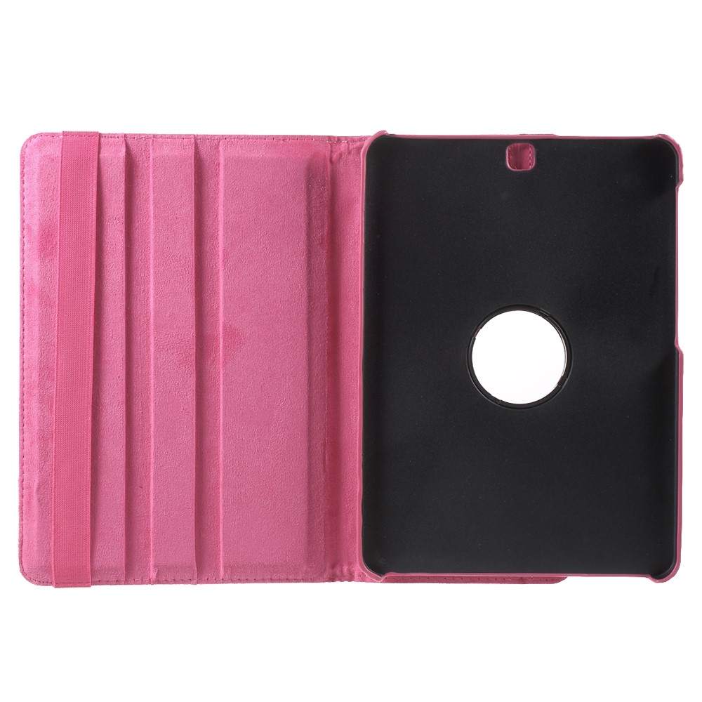 Cubierta de Caja de Cuero Flip de Soporte Rotativo Para Samsung Galaxy Tab S2 9.7 T810 T815 Accesorio de Tableta de Soporte de Ángulo Múltiple - Rosa