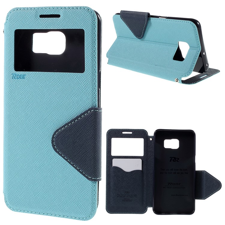 ROAR KOREA Diary View Leather Case for Samsung Galaxy S6 Edge Plus G928 - Baby Blue-1