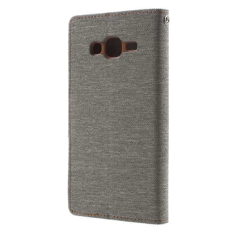 MERCURY GOOSPERY Canvas Leather Case Wallet for Samsung Galaxy J5 SM-J500F - Grey-2